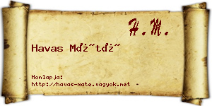 Havas Máté névjegykártya