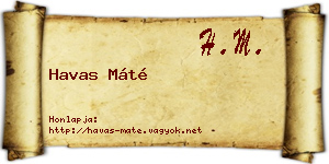 Havas Máté névjegykártya